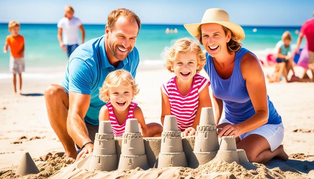 Beach activities sandcastle building Beach activities sandcastle building